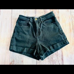 American Apparel black high waist mom jean shorts size‎ 26/27 made in usa
